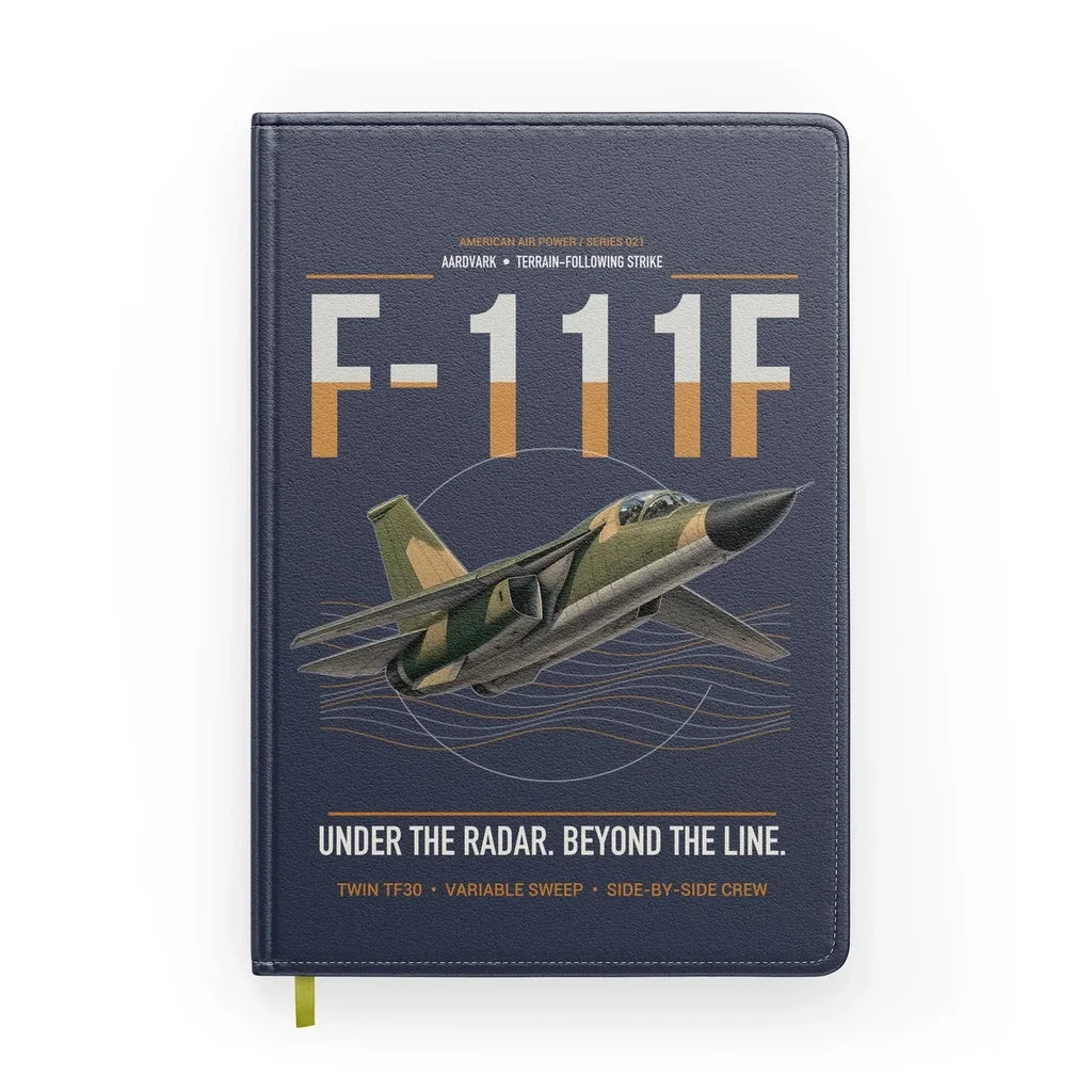 F-111F Aardvark design on navy blue notebook
