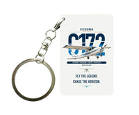 Thumbnail for Cessna 172 Skyhawk design on white designed key chain, double-side print