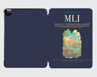 Thumbnail for Quad City International Airport (MLI) design on navy blue ipad tablet case
