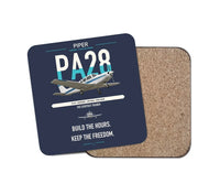 Thumbnail for Piper PA-28 Cherokee design on navy blue 1 piece coaster