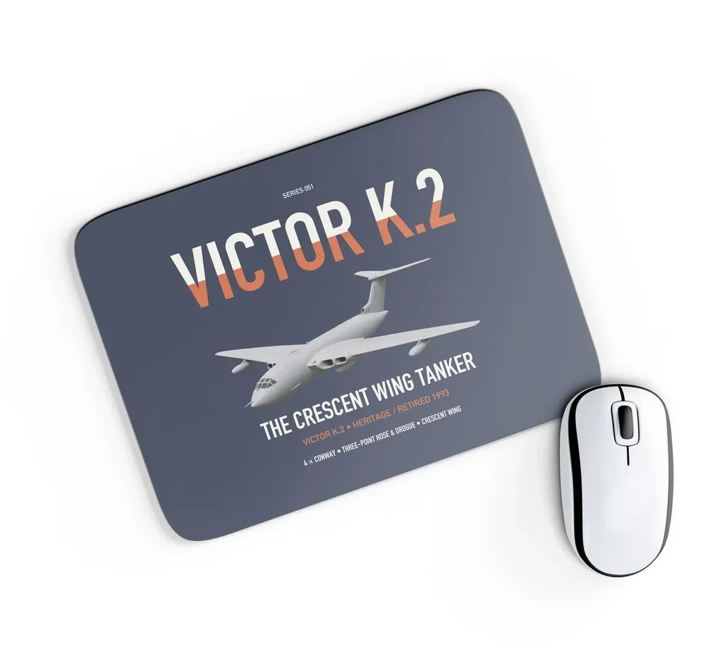 Handley Page Victor K.2 design on navy blue rectangle mouse pad