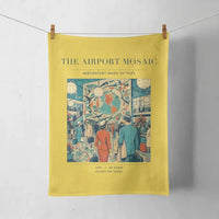 Thumbnail for VINTAGE G4132 - The Airport Mosaic - Designed Towels design on yellow