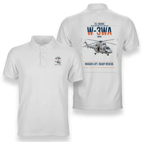 Thumbnail for PZL-Świdnik W-3WA Sokół design on white double-side polo t-shirt, double-side print