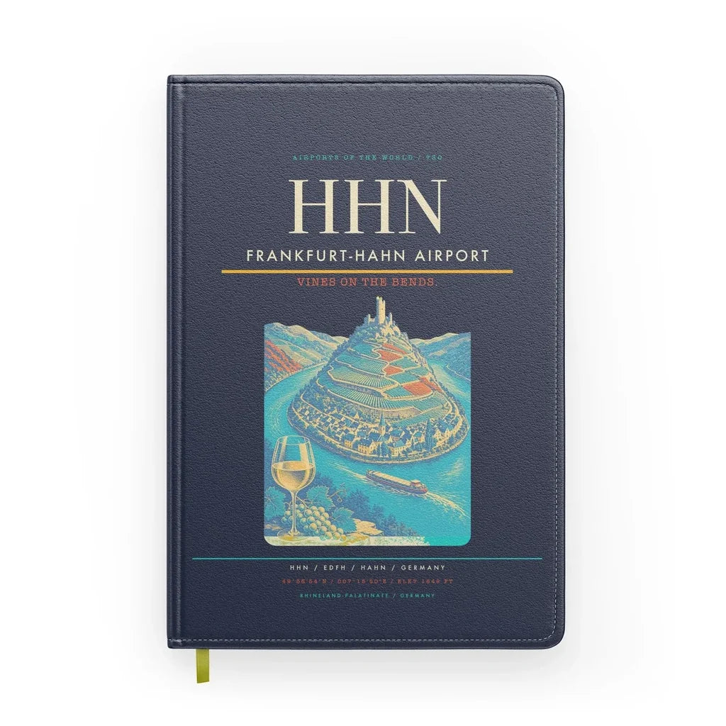 Frankfurt-Hahn Airport (HHN) design on navy blue notebook