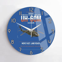 Thumbnail for Sikorsky UH-60M Black Hawk design on blue no frame wall clock