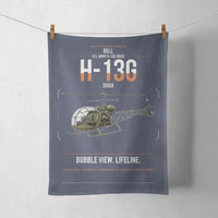 Thumbnail for Bell H-13G Sioux design on navy blue towel