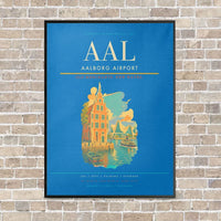 Thumbnail for Aalborg Airport AAL - Canvas Framed - Turquoise
