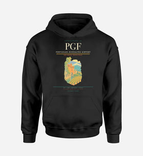 Single-Side Printing — Perpignan–Rivesaltes Airport (PGF) Double-Side Hoodie