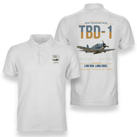 Thumbnail for TBD-1 Devastator design on white double-side polo t-shirt, double-side print