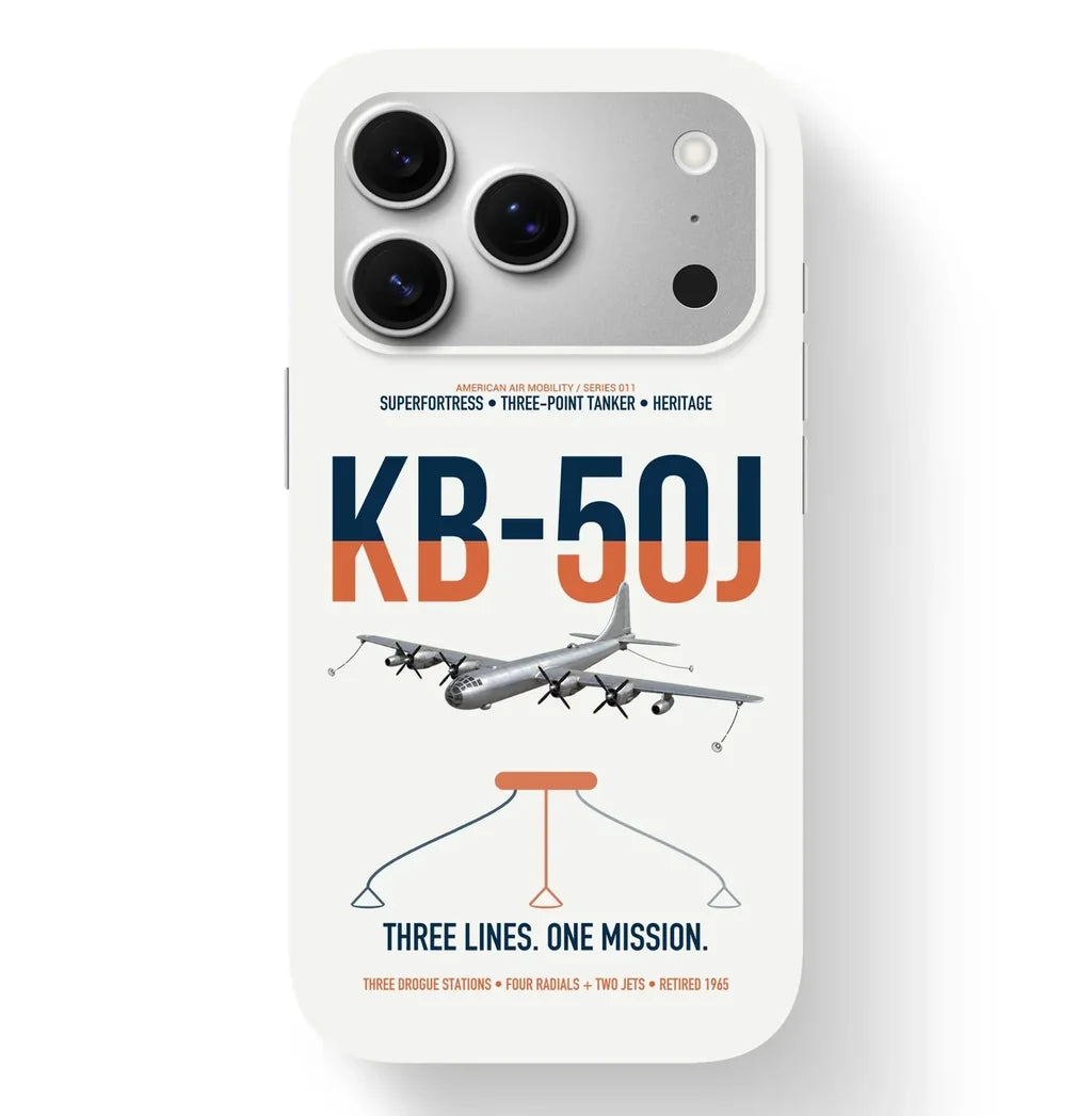 KB-50J Superfortress design on white magsafe iphone case, for iPhone 17 Pro