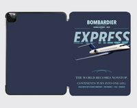 Thumbnail for Bombardier Global Express design on navy blue ipad tablet case