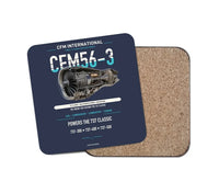 Thumbnail for CFM56-3 design on navy blue 1 piece coaster