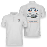 Thumbnail for Airbus Helicopters AS565 MBe Panther design on white double-side polo t-shirt, double-side print