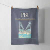 Thumbnail for Palm Beach International Airport (PBI) design on navy blue towel