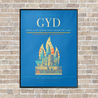 Thumbnail for Heydar Aliyev International Airport GYD — Baku vertical canvas print - framed - turquoise background