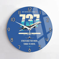 Thumbnail for Boeing 737 MAX 10 design on blue no frame wall clock