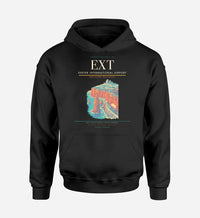 Thumbnail for Exeter International Airport (EXT) design on black hoodie single-side print