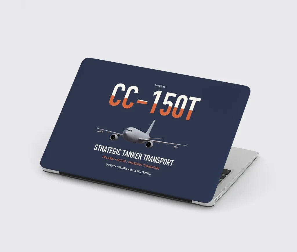 Airbus CC-150T Polaris design on navy blue MacBook case