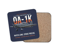 Thumbnail for OA-1K Skyraider II Armed Overwatch design on navy blue 1 piece coaster