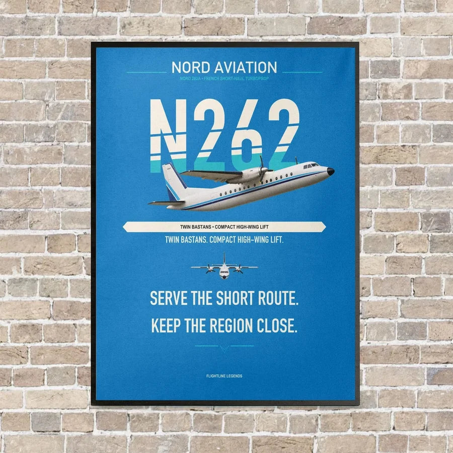 Nord 262A vertical canvas print - framed - turquoise background