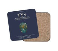 Thumbnail for McGhee Tyson Airport Knoxville (TYS) design on navy blue 1 piece coaster