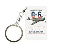 Thumbnail for Messerschmitt Bf 109G-6 design on white designed key chain, double-side print