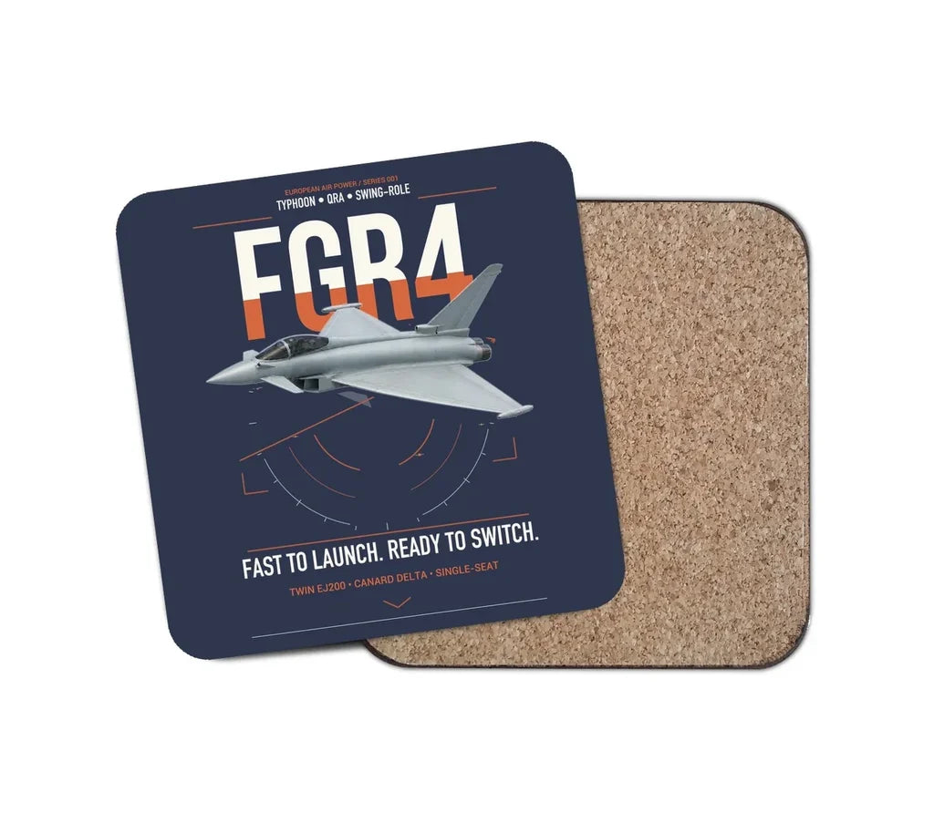 Eurofighter Typhoon FGR4 design on navy blue 1 piece coaster