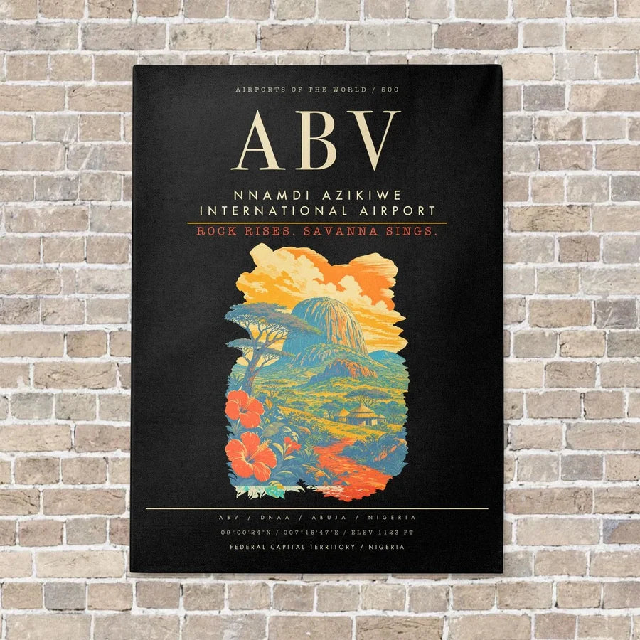 Nnamdi Azikiwe International Airport ABV - Canvas Framed - Black