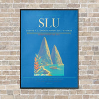 Thumbnail for George F. L. Charles Airport SLU — Castries vertical canvas print - framed - turquoise background