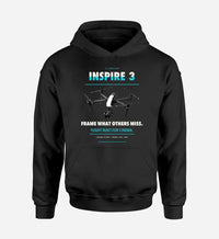 Thumbnail for DJI Inspire 3 design on black hoodie single side