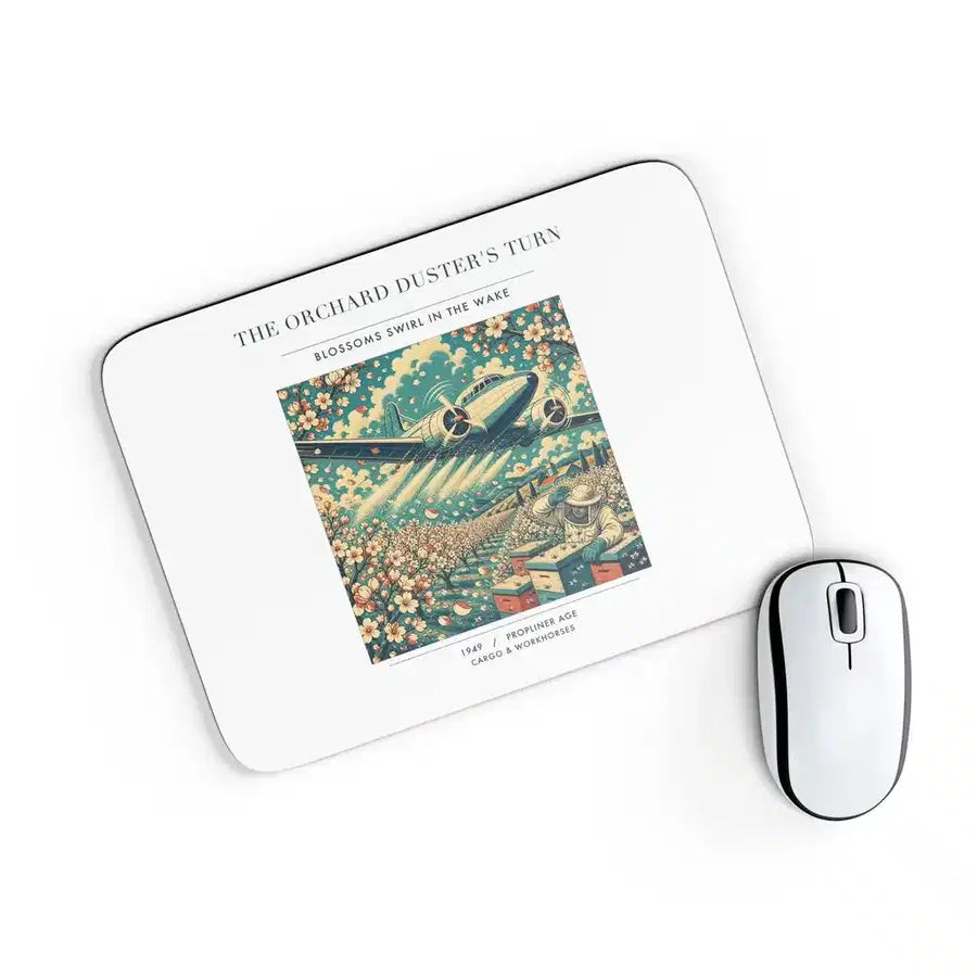 VINTAGE G4386 - The Orchard Duster's Turn - Designed Mouse Pads design on white rectangle