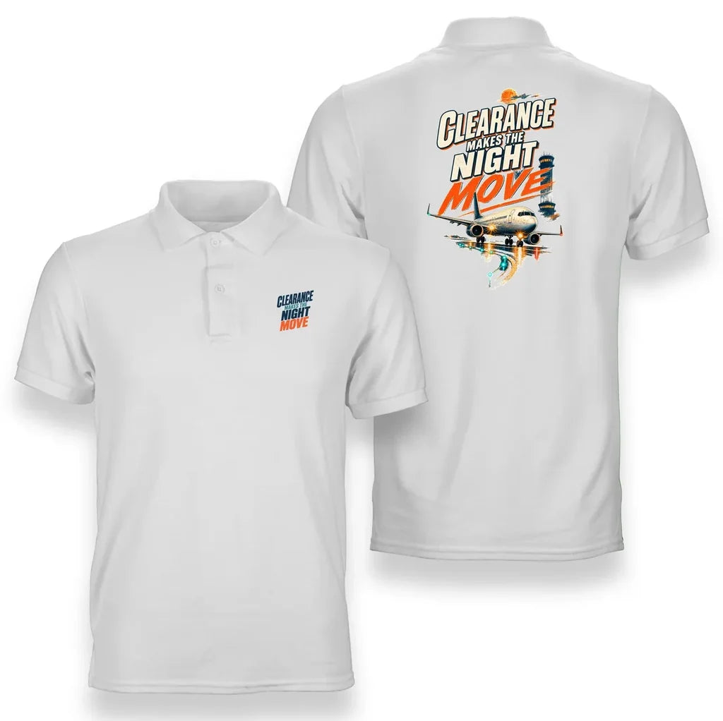 SIGNAL 661 - Clearance Makes The Night Move - Double-Side Polo design on white double side polo