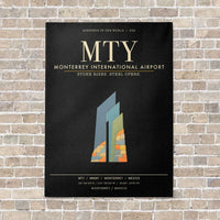 Thumbnail for Monterrey International Airport MTY - Canvas Framed - Black
