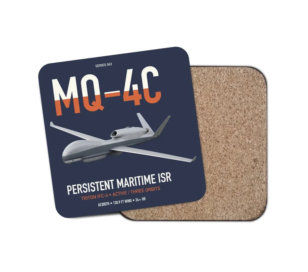 MQ-4C Triton IFC-4 design on navy blue 1 piece coaster