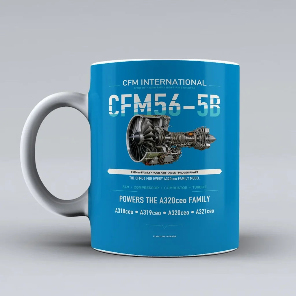 Mug design on turquoise cfm56 5b