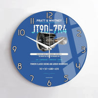 Thumbnail for JT9D-7R4 design on blue no frame wall clock