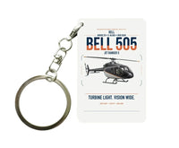 Thumbnail for Bell 505 Jet Ranger X design on white designed key chain, double-side print