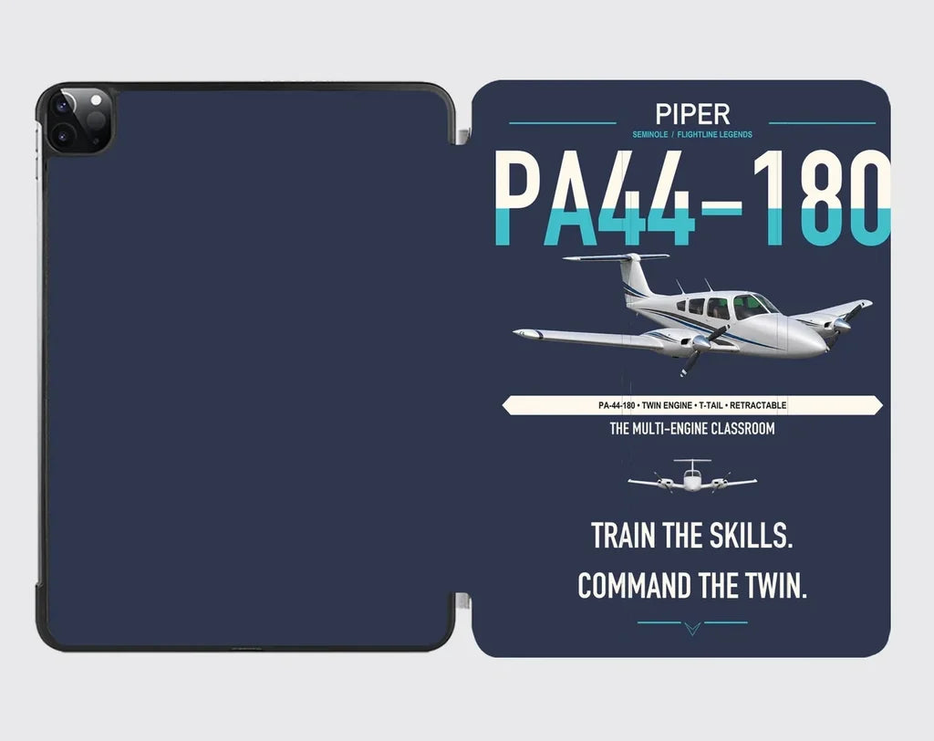 Piper PA-44-180 Seminole design on navy blue ipad tablet case