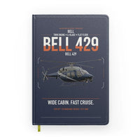 Thumbnail for Bell 429 design on navy blue notebook