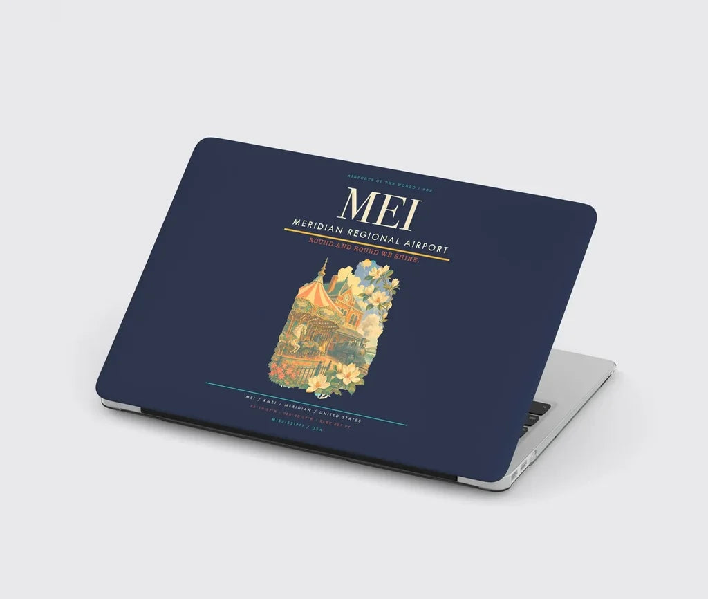 Meridian Regional Airport (MEI) design on navy blue MacBook case