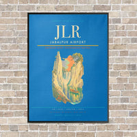 Thumbnail for Jabalpur Airport JLR vertical canvas print - framed - turquoise background