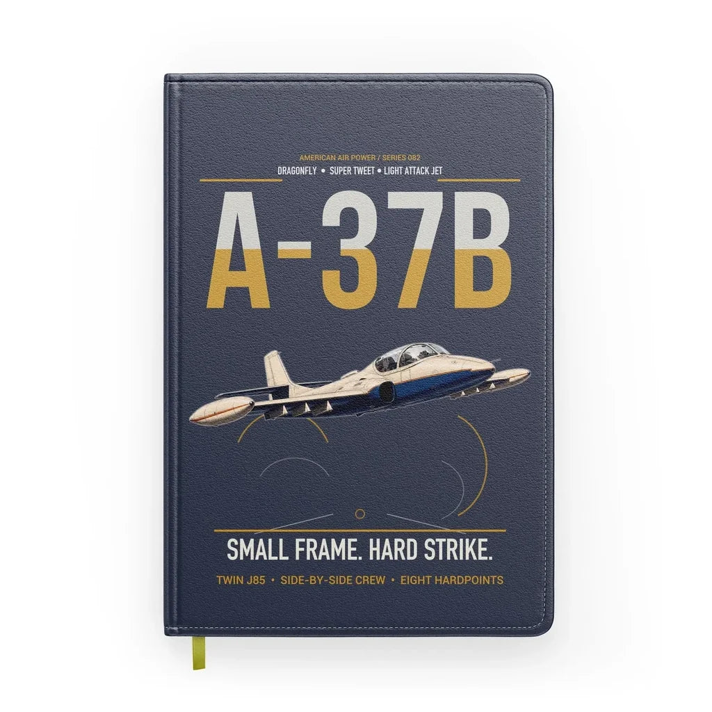 A-37B Dragonfly design on navy blue notebook
