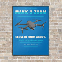 Thumbnail for DJI Mavic 2 Zoom vertical canvas print - framed - turquoise background