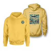 Thumbnail for VINTAGE G4234 - The Dropped Supplies - Double-Side Hoodie design on yellow double side