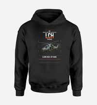 Thumbnail for HAL LCH Prachand design on black double-side hoodie, single-side print