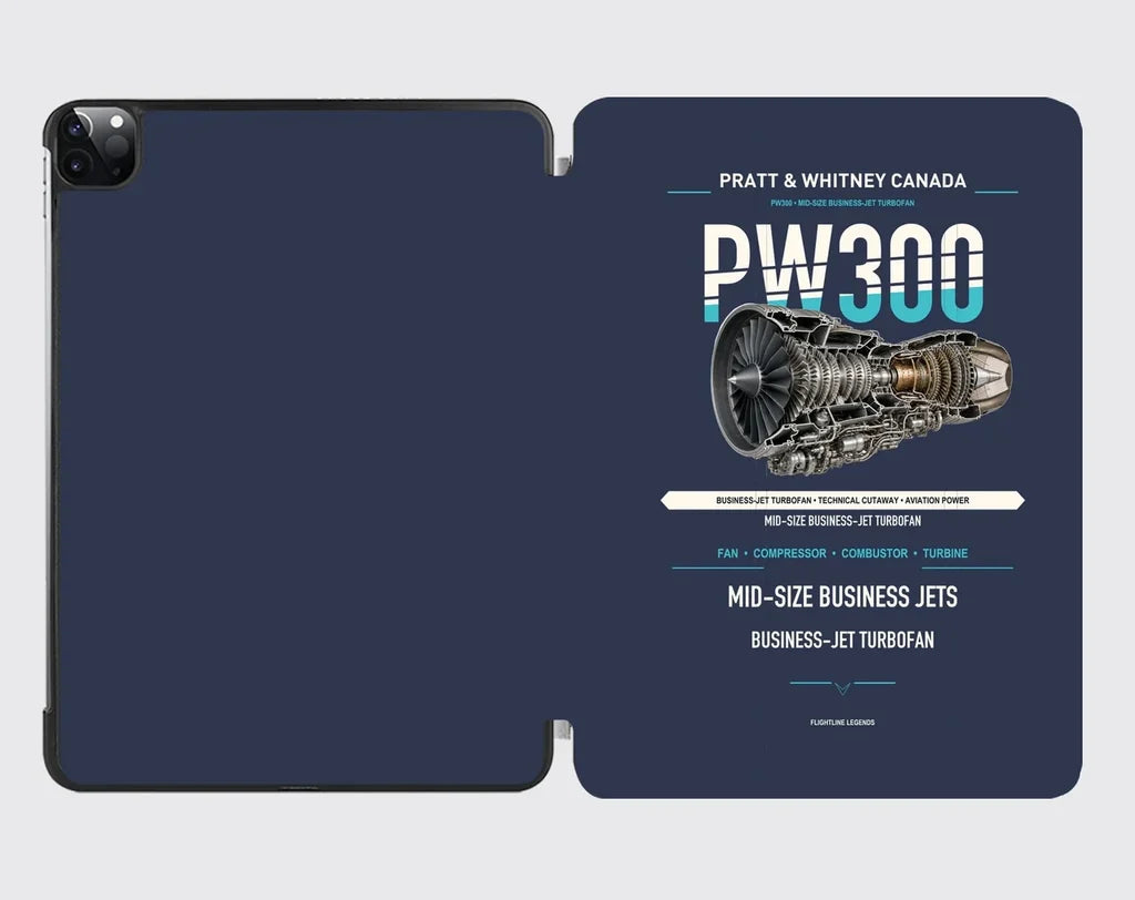 PW300 design on navy blue ipad tablet case
