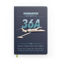 Thumbnail for Bombardier Learjet 36A design on navy blue notebook