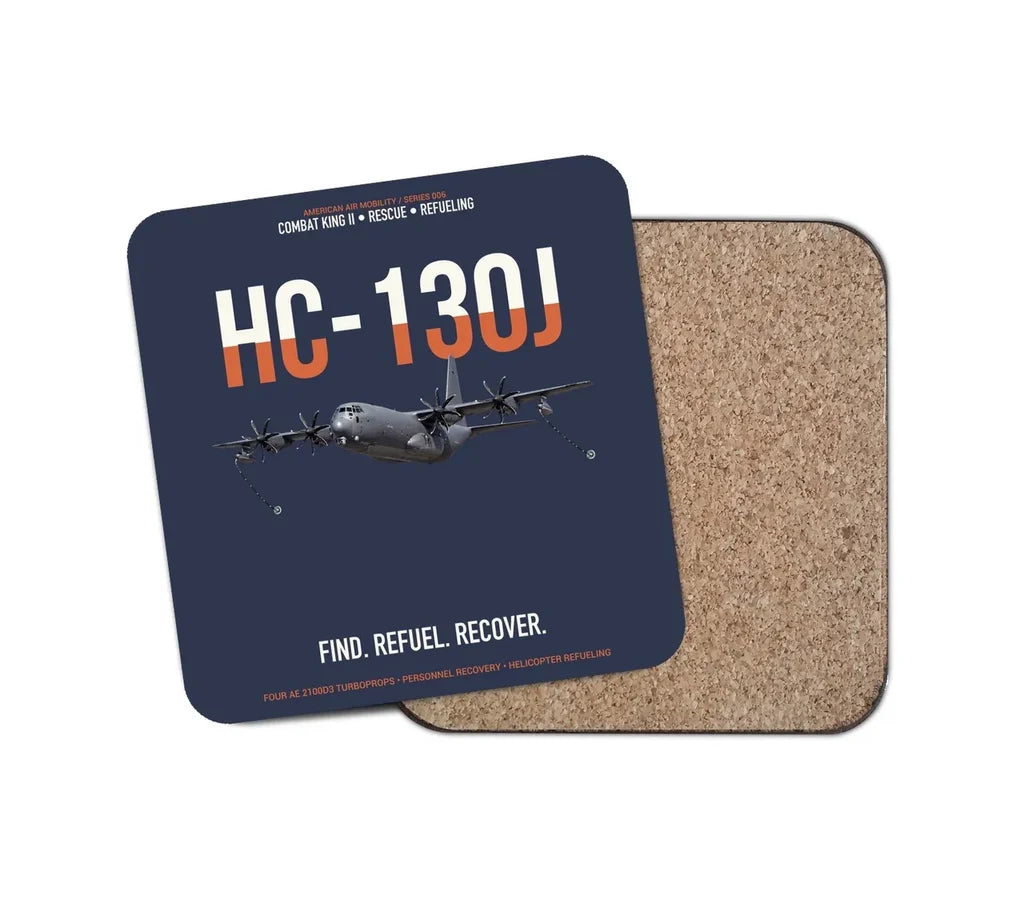 HC-130J COMBAT KING II design on navy blue 1 piece coaster