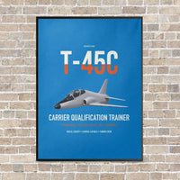 Thumbnail for T-45C Goshawk vertical canvas print - framed - turquoise background