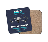 Thumbnail for DJI Air 3 design on navy blue 1 piece coaster